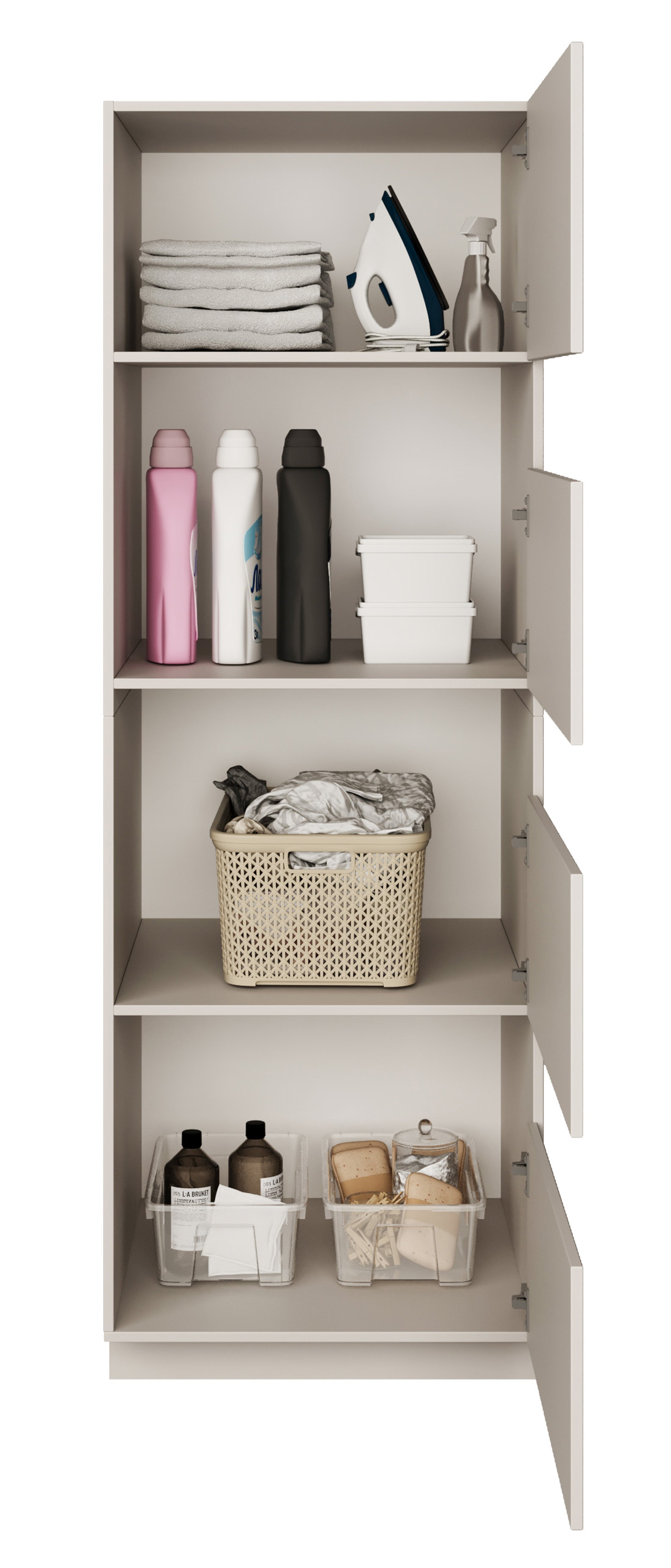 Stehender Badezimmerschrank mit vier Türen Holv 68 cm Kaschmir