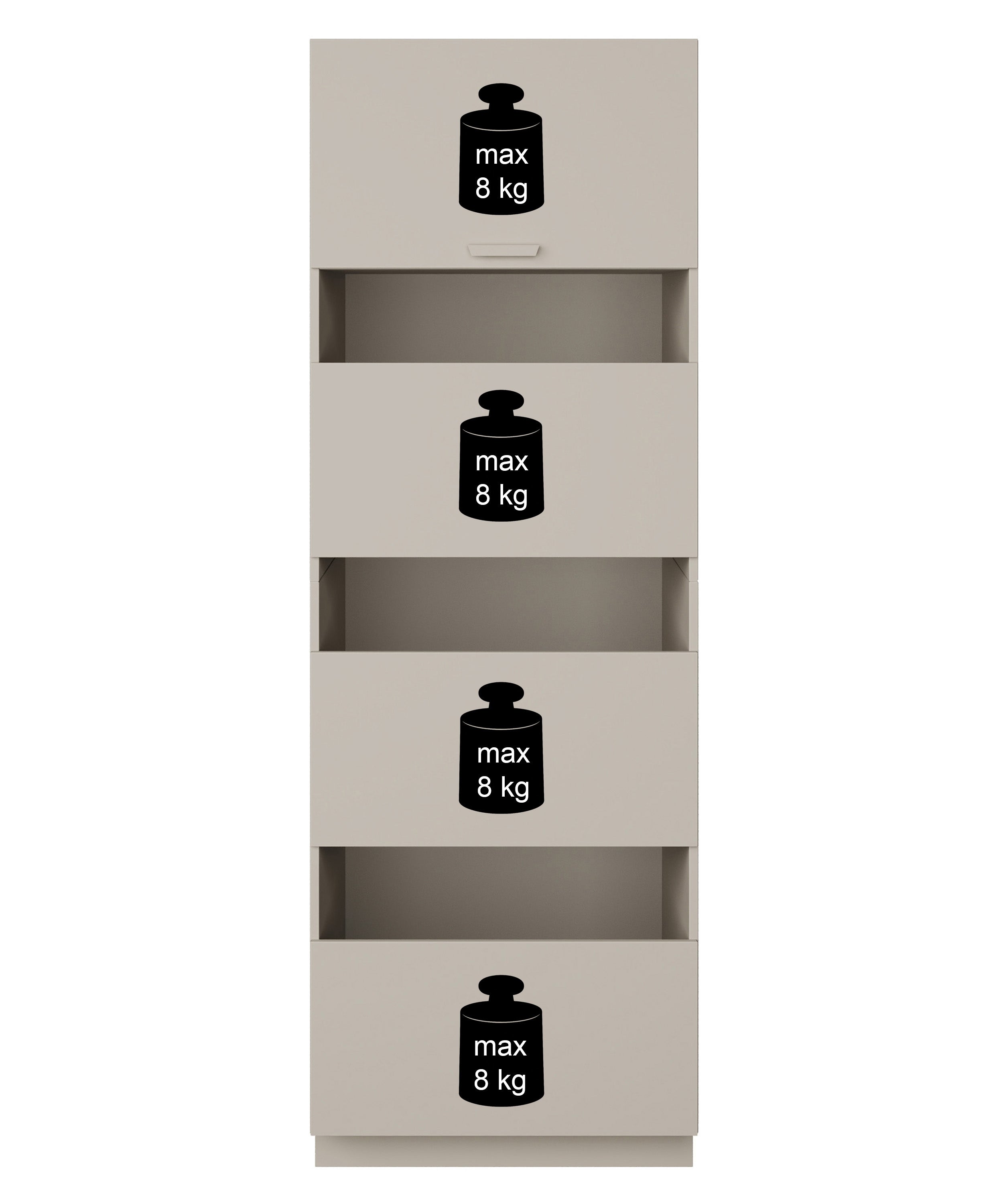 Stehender Badezimmerschrank mit vier Türen Holv 68 cm Kaschmir