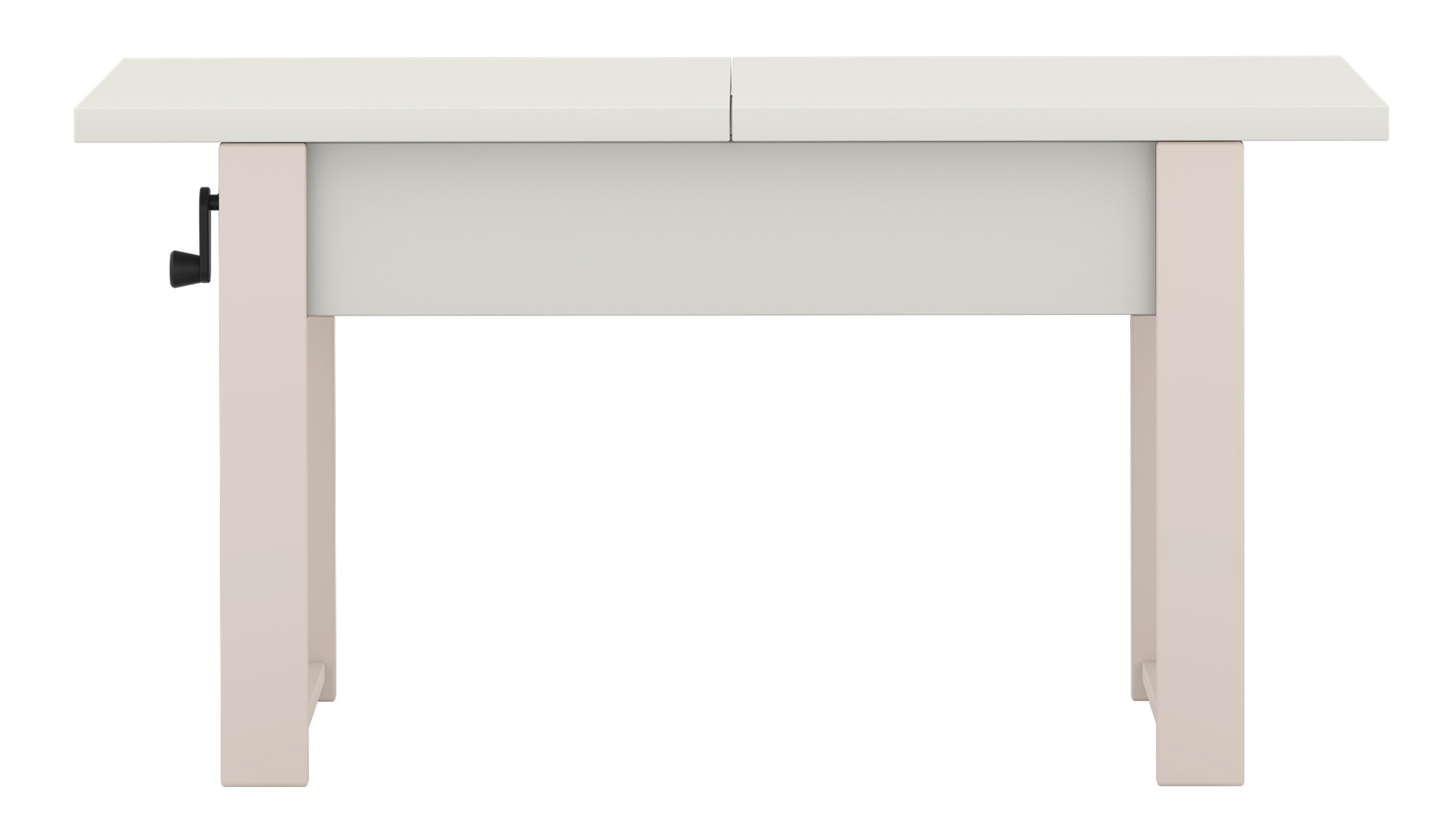 Ausziehbarer Couchtisch Hugo 120(157)x67 cm in Alpenweiß mit Kaschmir-Beinen