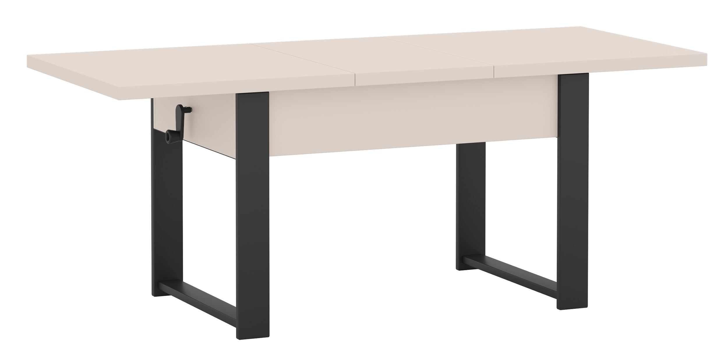 Ausziehbarer Couchtisch Hugo 120(157)x67 cm Kaschmir mit schwarzen Beinen