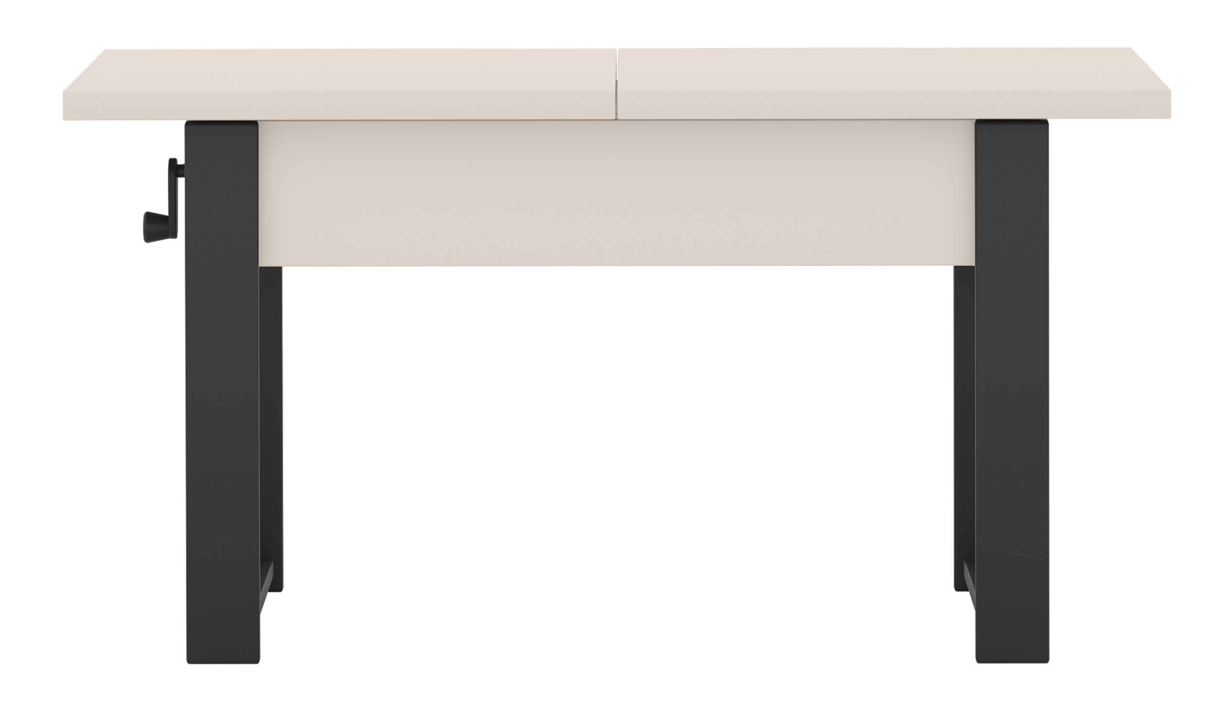 Ausziehbarer Couchtisch Hugo 120(157)x67 cm Kaschmir mit schwarzen Beinen