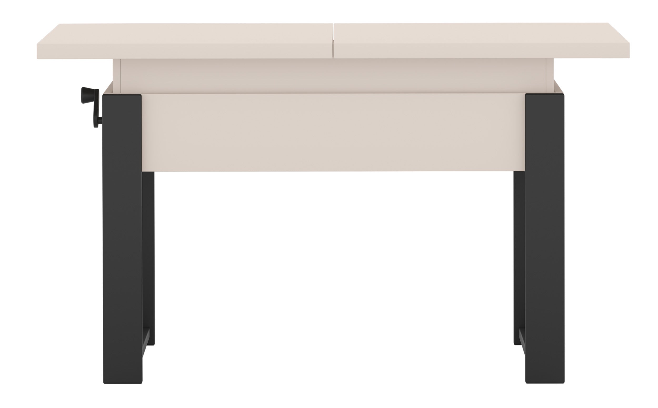 Ausziehbarer Couchtisch Hugo 120(157)x67 cm Kaschmir mit schwarzen Beinen