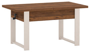 Ausziehbarer Couchtisch Hugo 120(157)x67 cm in Warmia-Nussbaum mit Kaschmir-Beinen