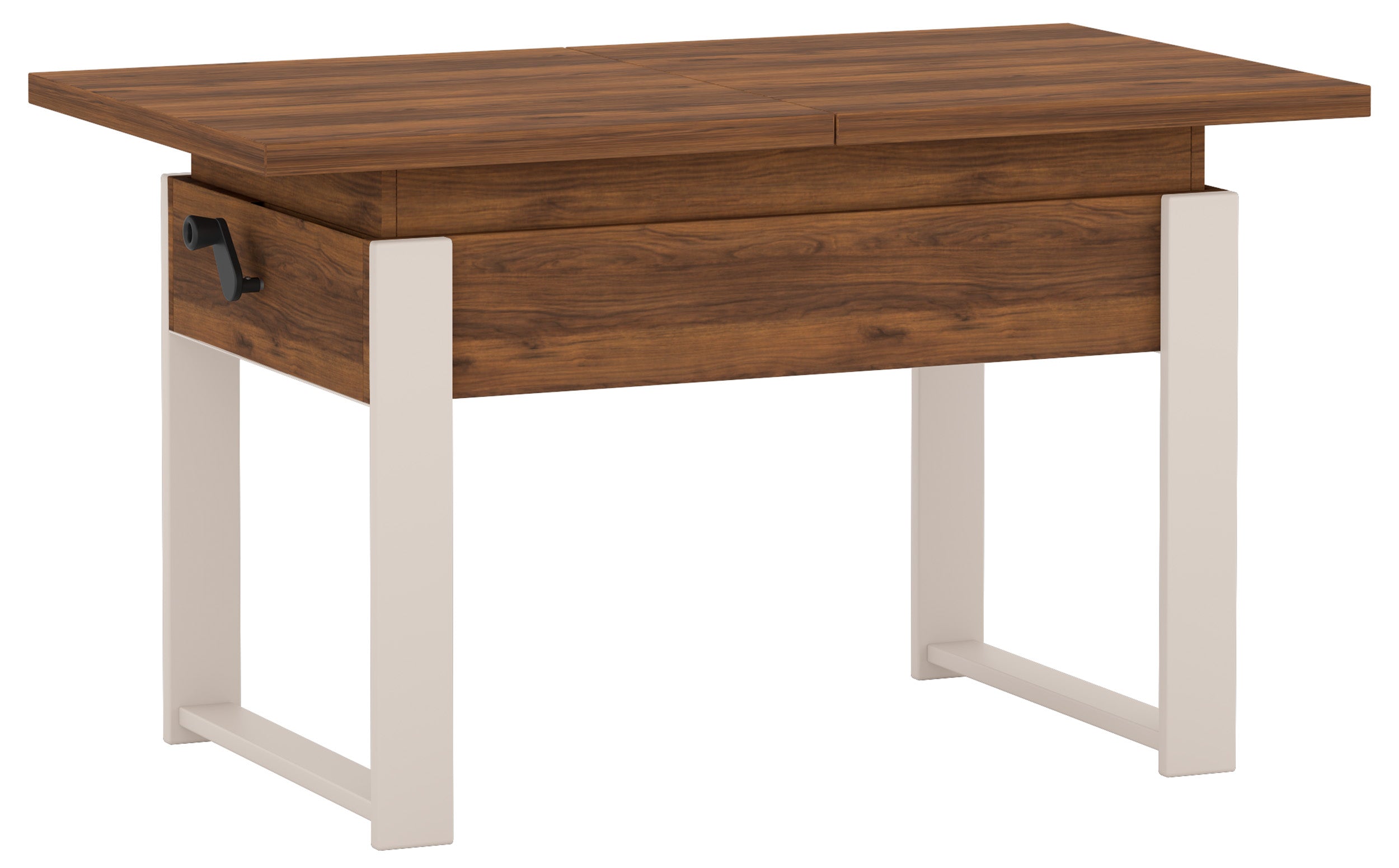 Ausziehbarer Couchtisch Hugo 120(157)x67 cm in Warmia-Nussbaum mit Kaschmir-Beinen