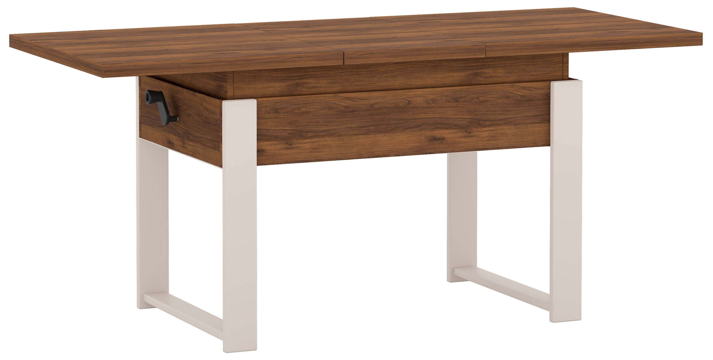 Ausziehbarer Couchtisch Hugo 120(157)x67 cm in Warmia-Nussbaum mit Kaschmir-Beinen