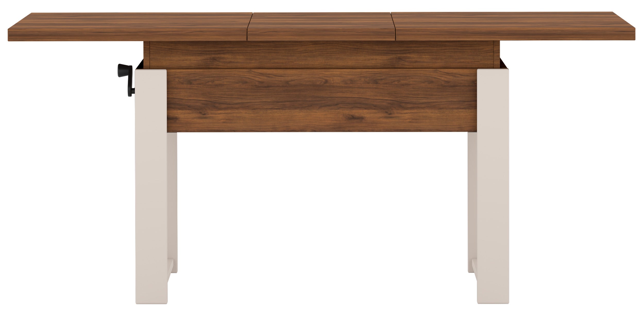 Ausziehbarer Couchtisch Hugo 120(157)x67 cm in Warmia-Nussbaum mit Kaschmir-Beinen