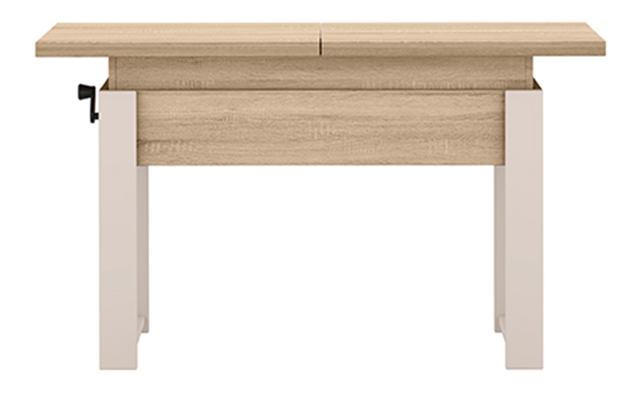 Ausziehbarer Couchtisch Hugo 120(157)x67 cm Sonoma-Eiche mit Kaschmirbeinen