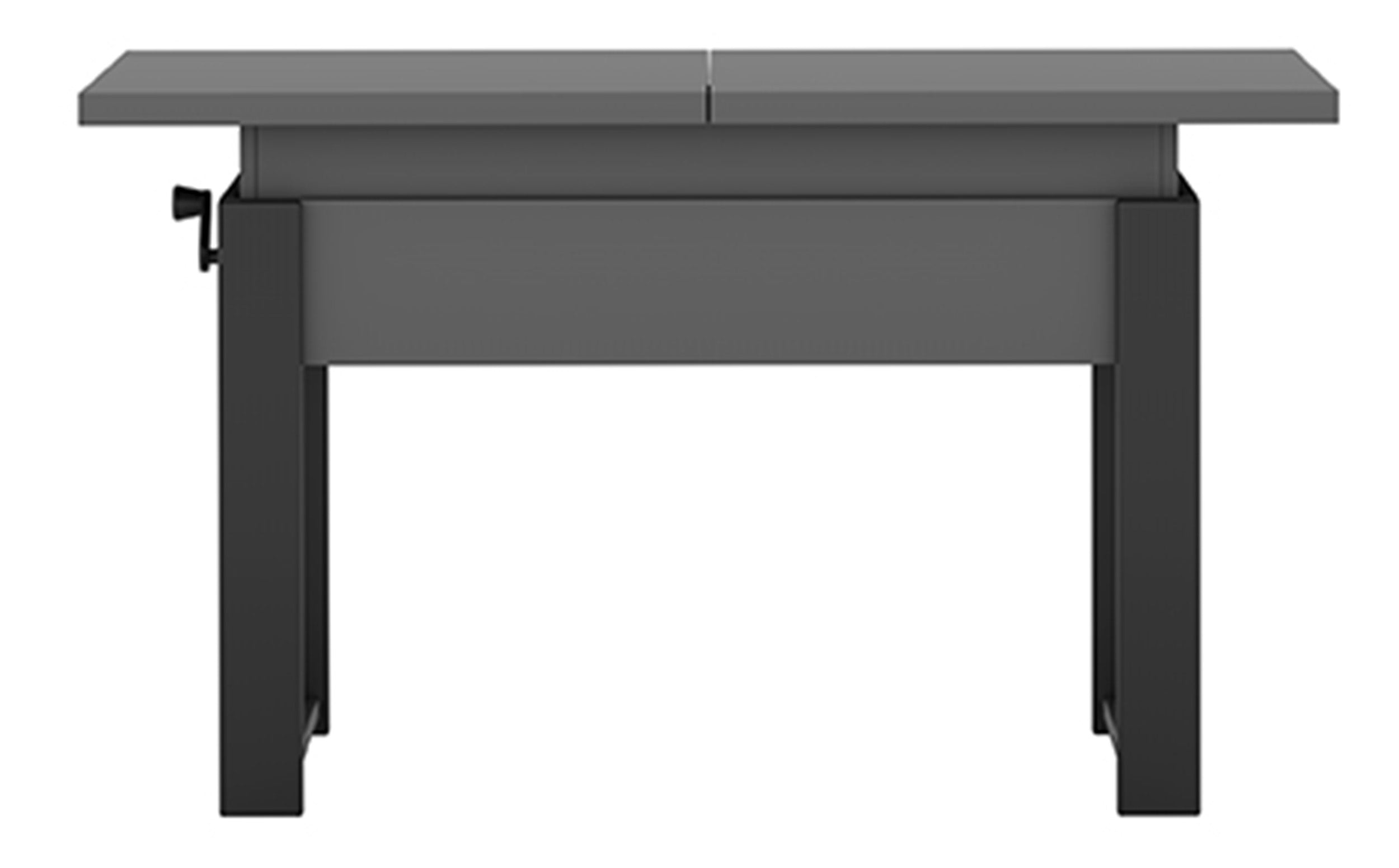 Ausziehbarer Couchtisch Hugo 120(157)x67 cm grau diamantmuster mit schwarzen Beinen