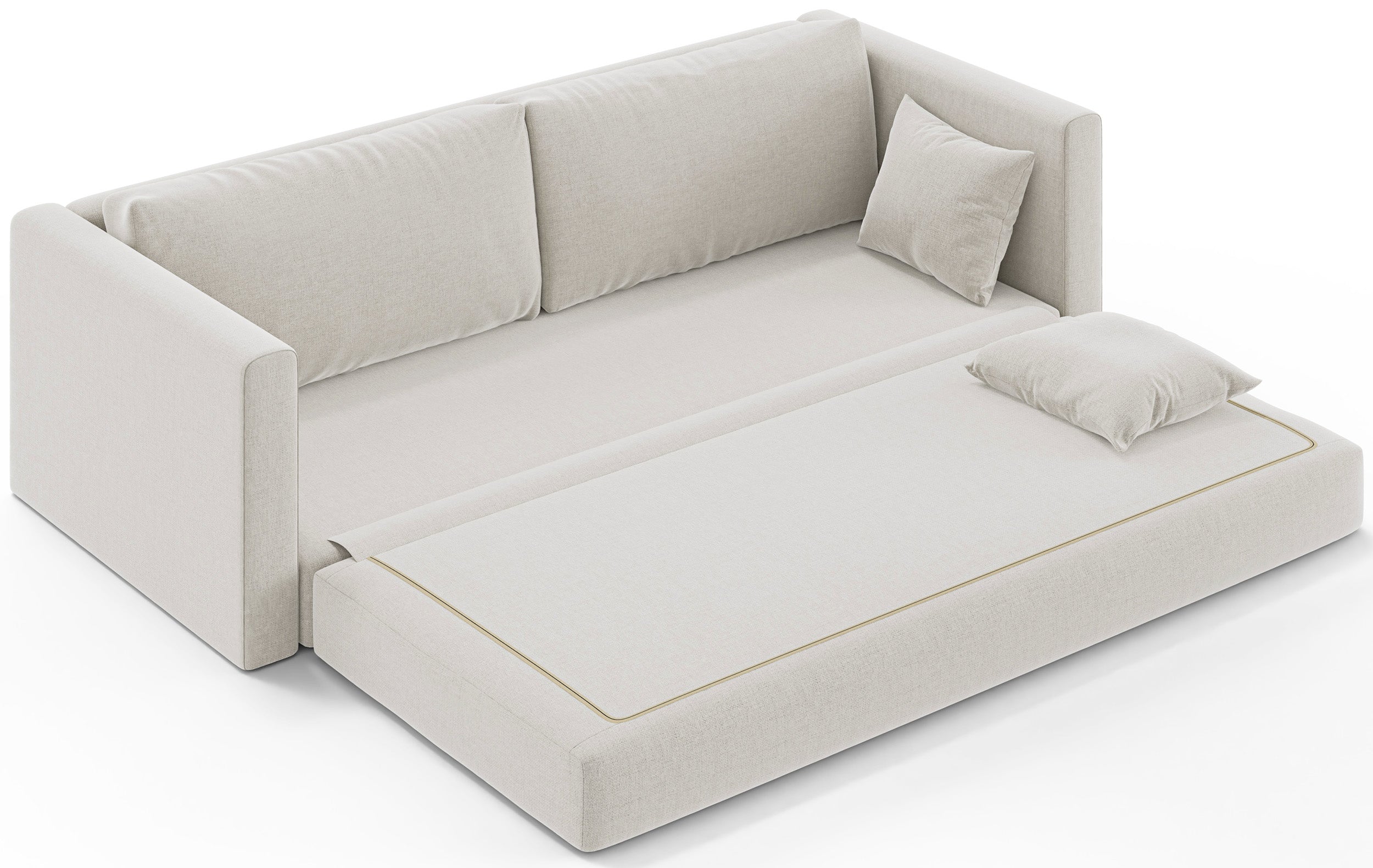Drei-Sitzer-Schlafsofa Avolia, cremefarben, Geflecht