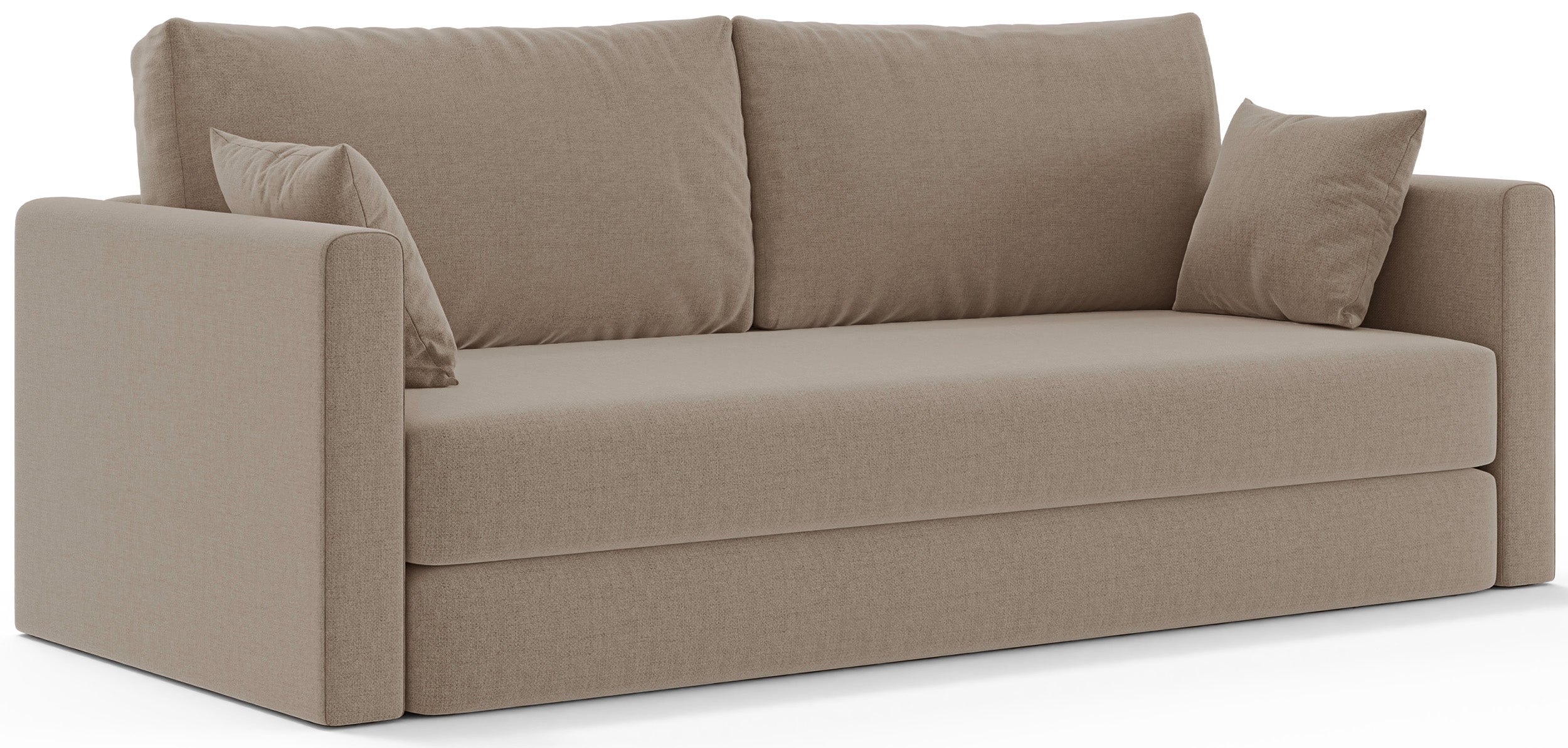 Dreisitziges ausklappbares Sofa Avolia, beige, Geflecht