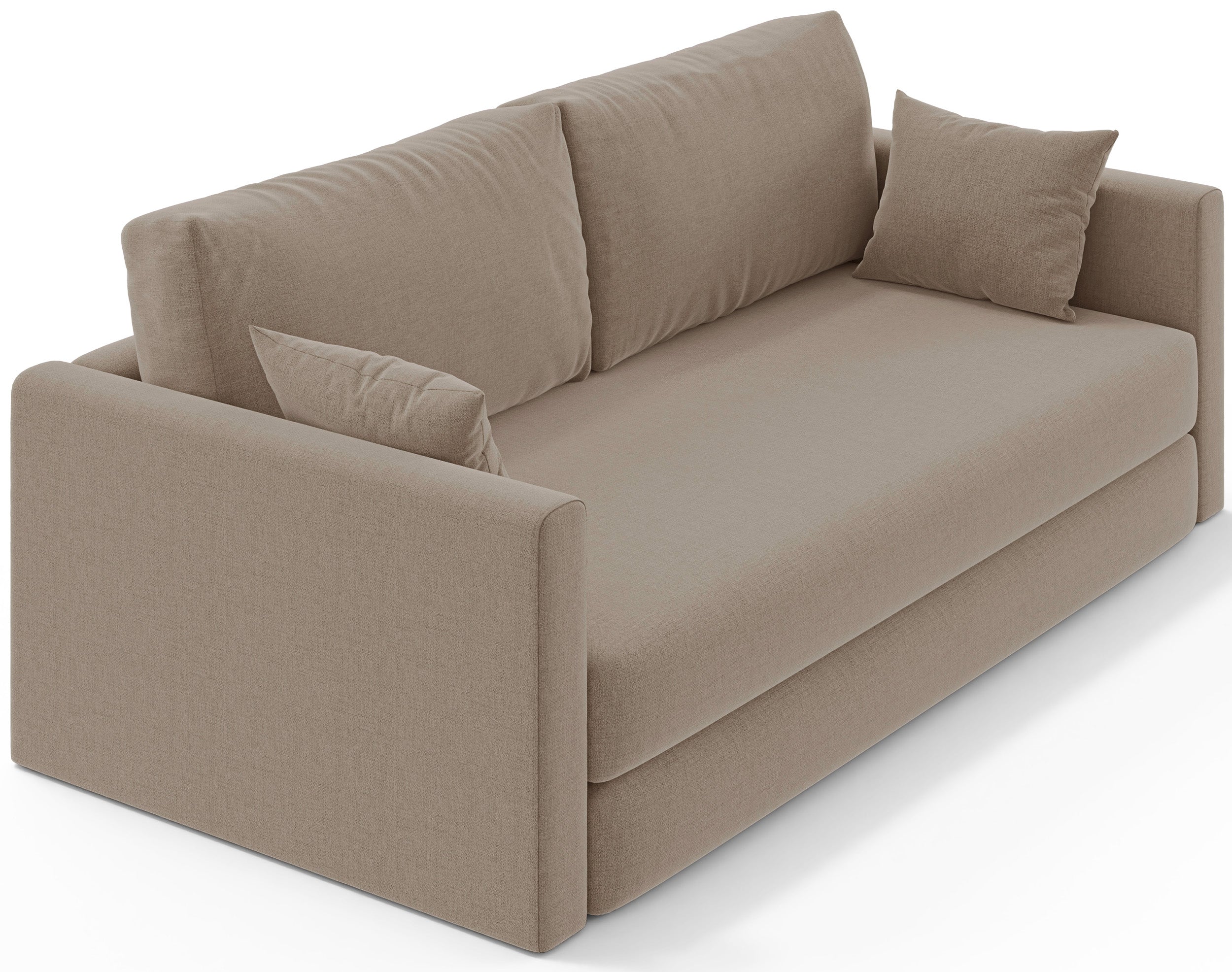 Dreisitziges ausklappbares Sofa Avolia, beige, Geflecht