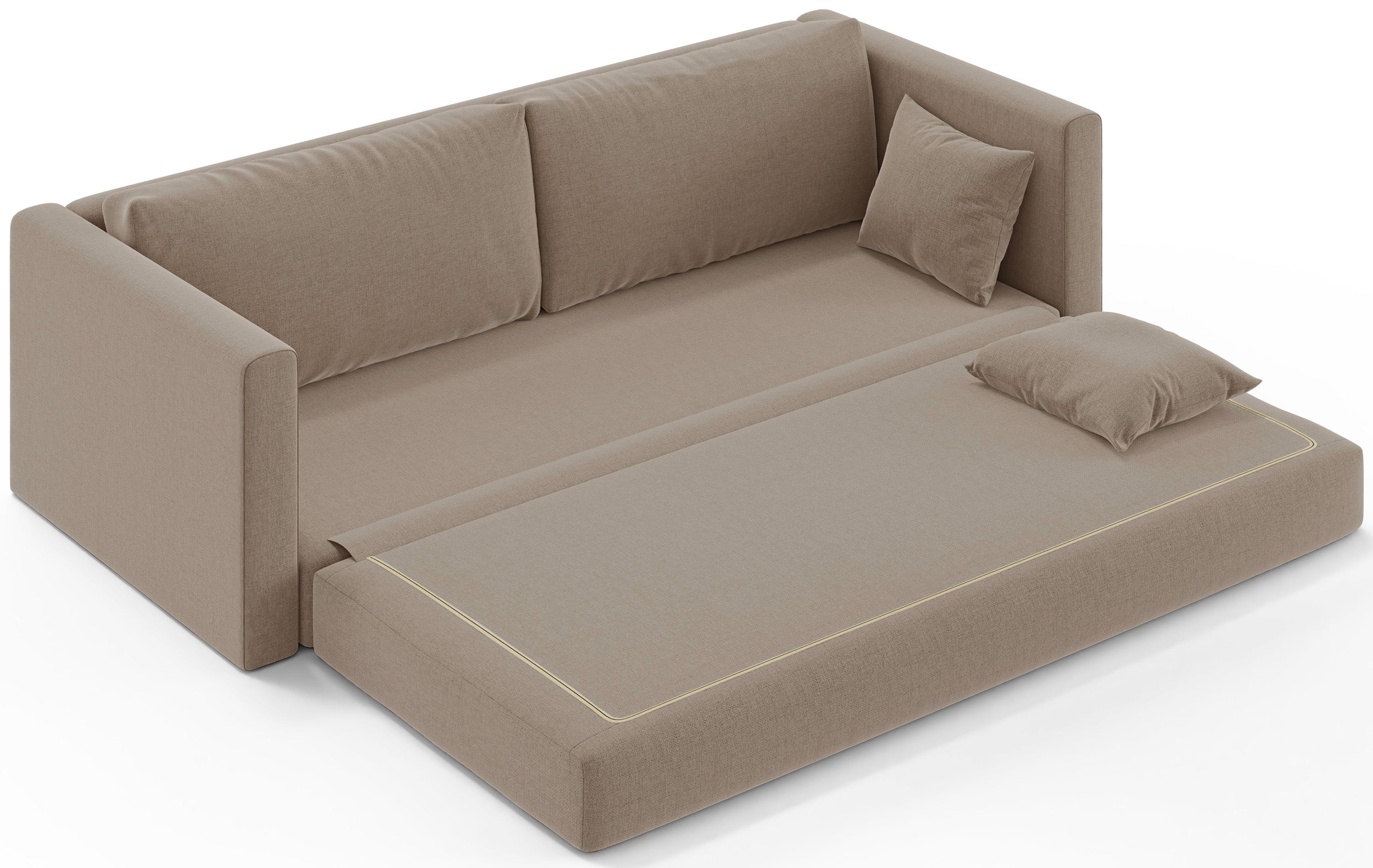 Dreisitziges ausklappbares Sofa Avolia, beige, Geflecht