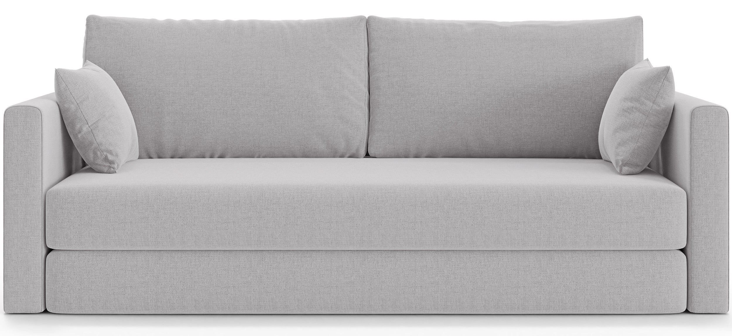 Dreisitze ausklappbares Sofa Avolia hellgrauer Flechtstoff