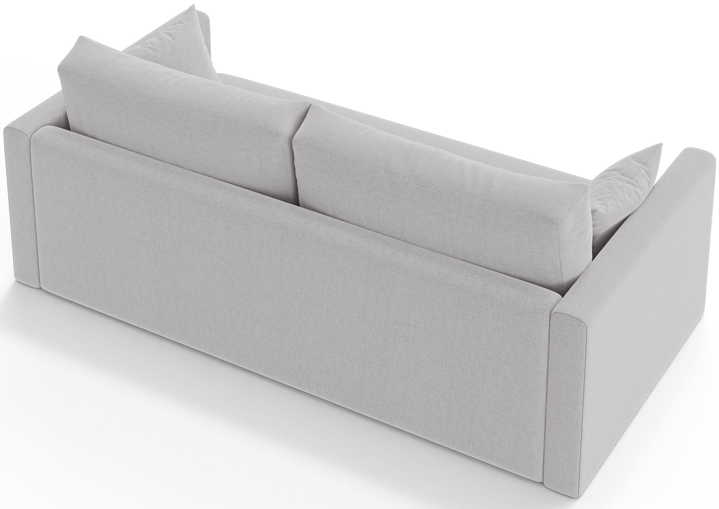 Dreisitze ausklappbares Sofa Avolia hellgrauer Flechtstoff