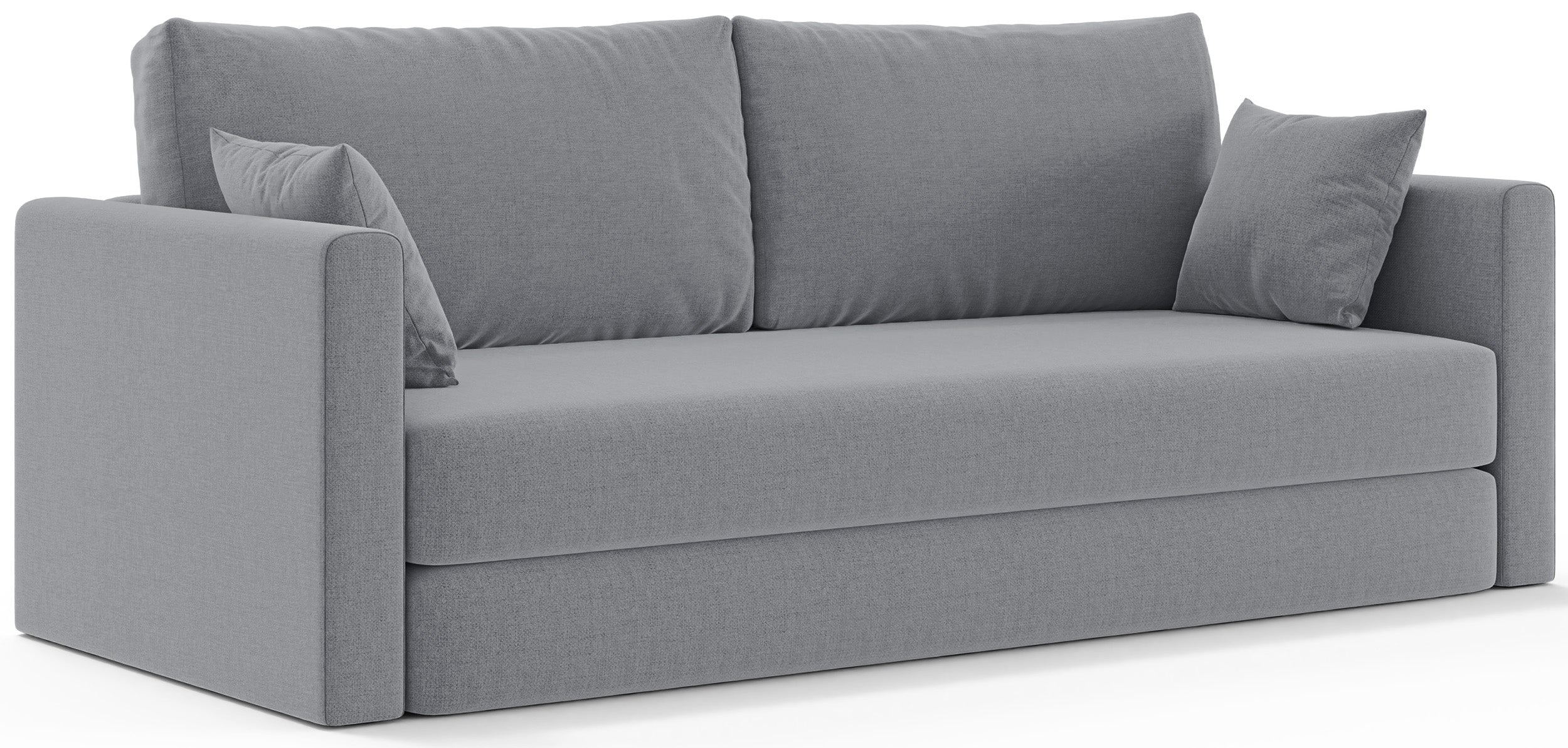 Dreisitziges ausklappbares Sofa Avolia in grauem Flechtmuster