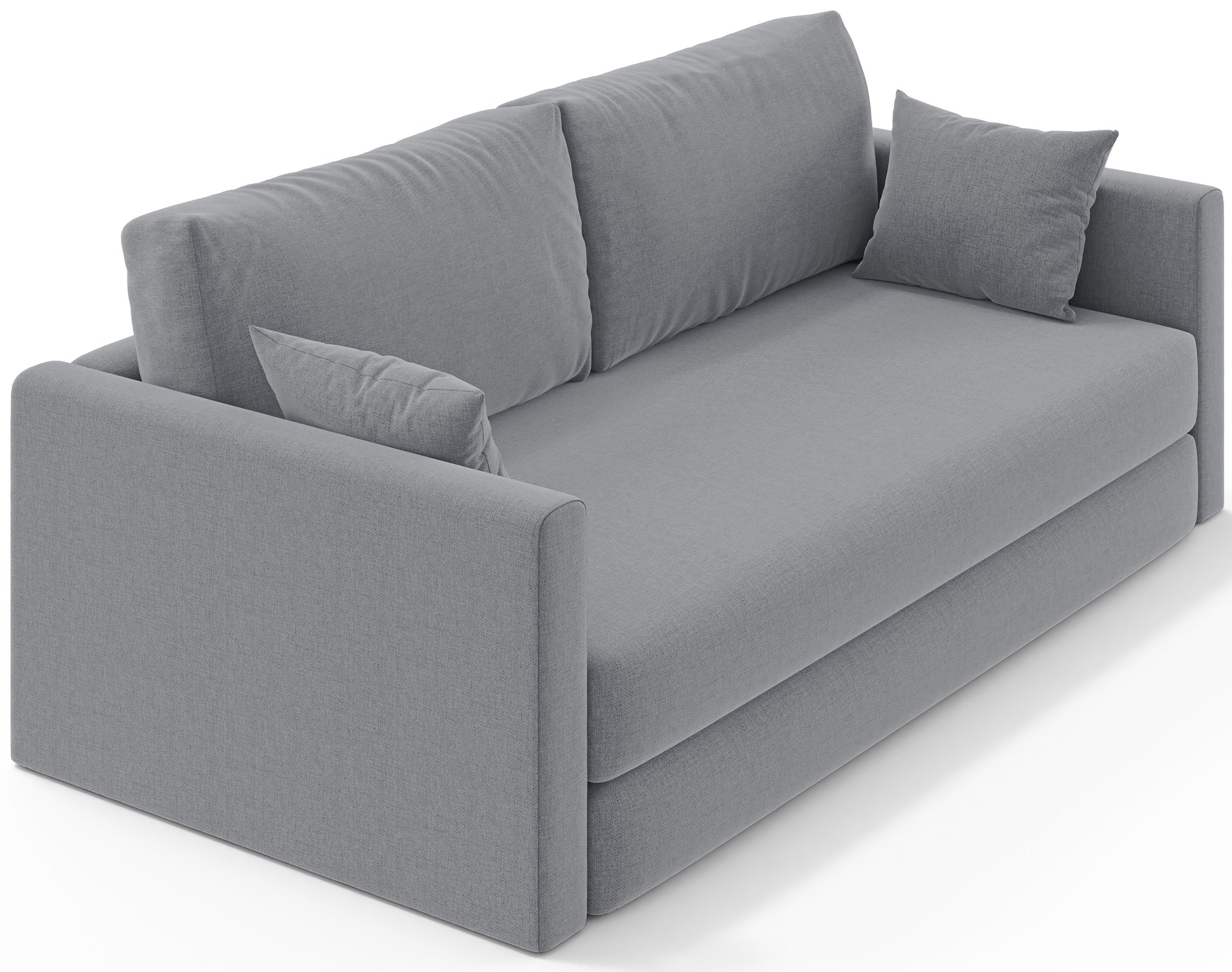 Dreisitziges ausklappbares Sofa Avolia in grauem Flechtmuster