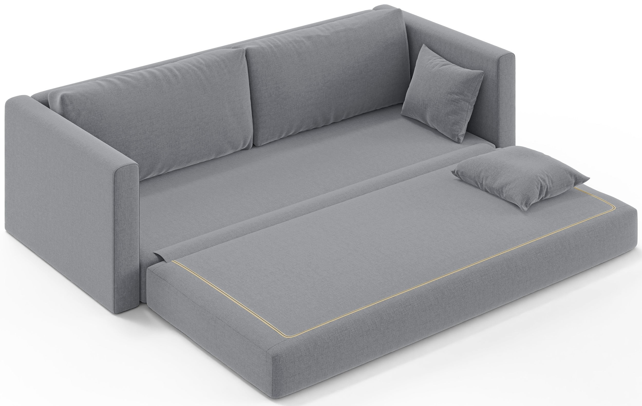 Dreisitziges ausklappbares Sofa Avolia in grauem Flechtmuster