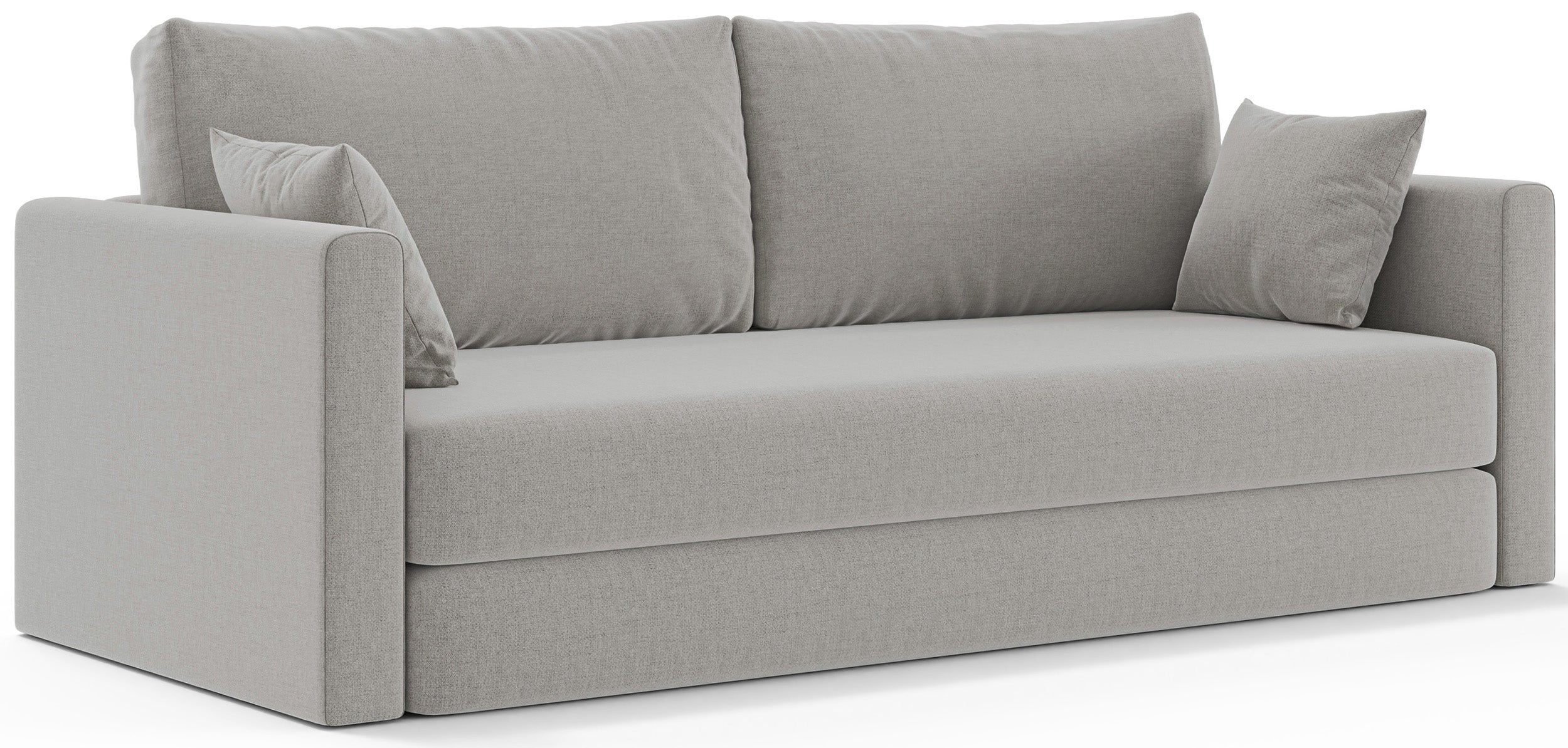 Dreisitziges Schlafsofa Avolia in grau-beigem Flechtmuster
