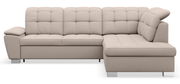 Ecksofa mit Schlaffunktion Jamaal, L-förmig, rechtsseitig, mit Stauraum, beige Flechtmuster