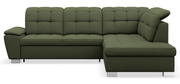 Ecksofa mit Schlaffunktion Jamaal, L-förmig, rechtsseitig, mit Stauraum, khaki Flechtoptik