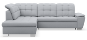 Ecksofa mit Schlafunktion Jamaal, L-förmig, linksseitig, mit Stauraum, hellgraues Geflecht