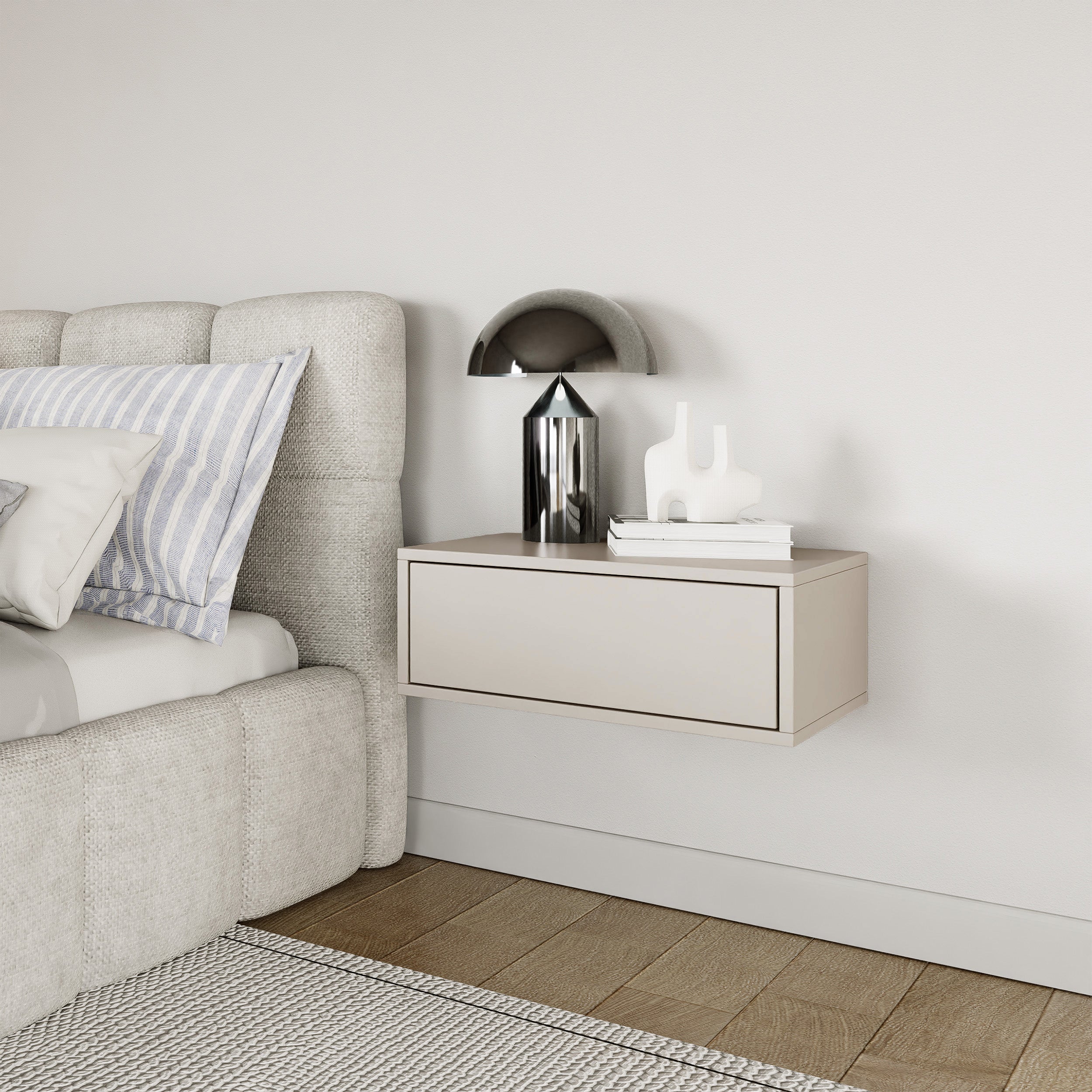 Hängender Nachttisch Framme mit Schublade 50 cm Kaschmir