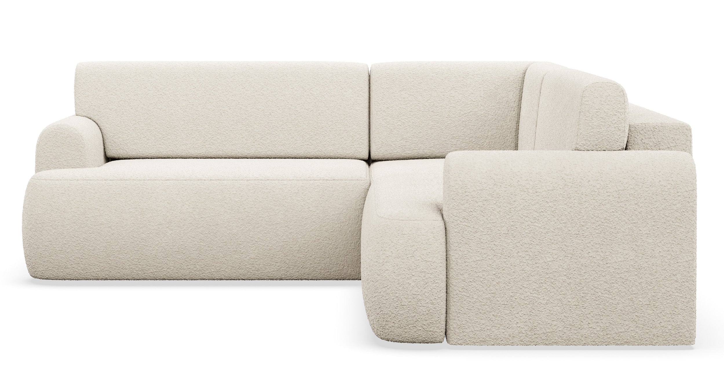 Ecksofa mit Schlaffunktion, Kaveo L-förmig, universell, hellbeige, Plüsch