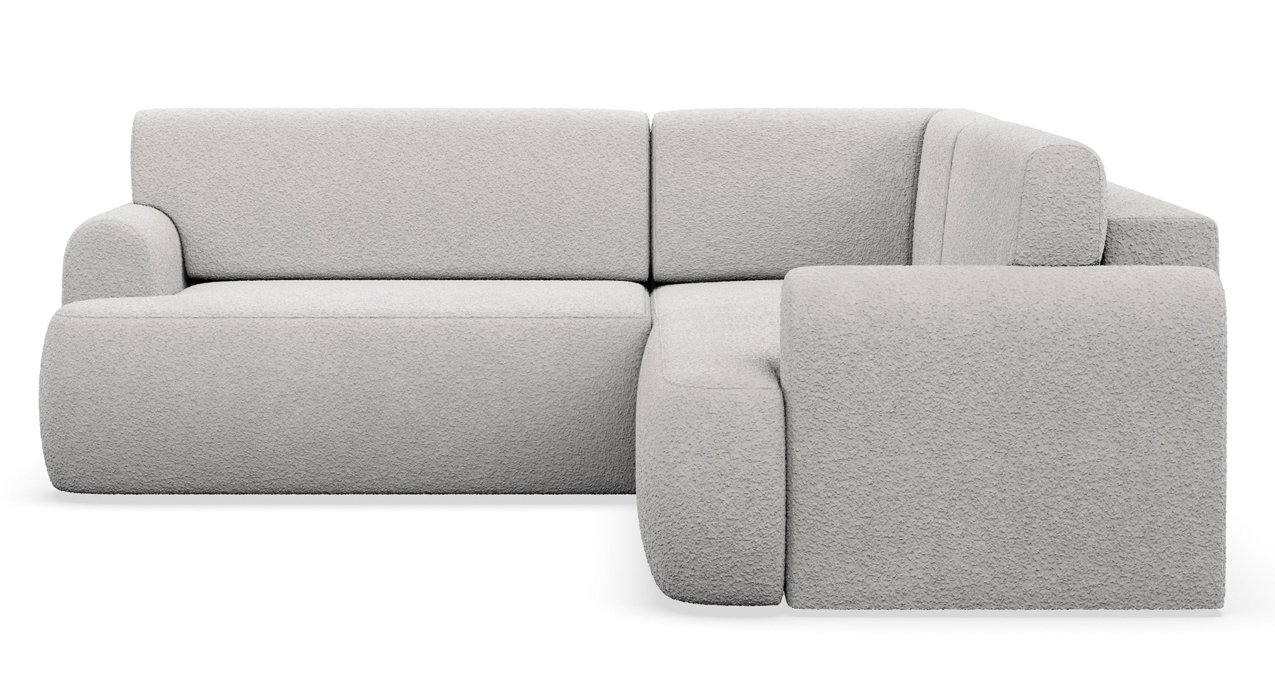 Ecksofa mit Schlaffunktion, Kaveo, L-förmig, universell, grau-beige, Plüsch