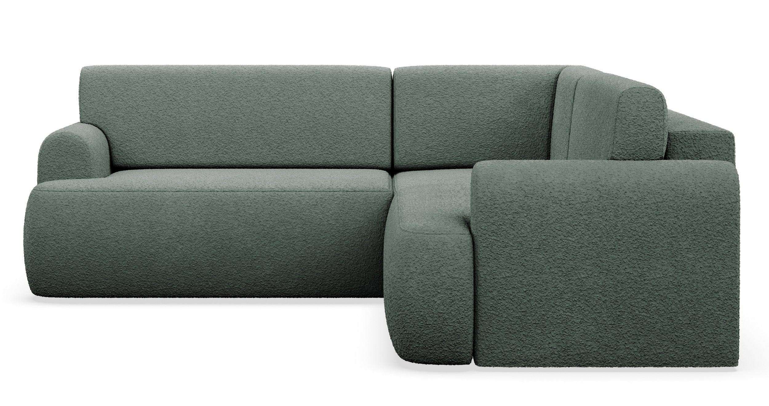 Ecksofa mit Schlaffunktion, Kaveo, L-förmig, universell, dunkelgrüner Samt