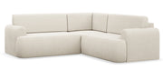 Ecksofa mit Schlaffunktion, Kaveo L-förmig, universell, hellbeige, Plüsch