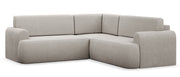 Ecksofa mit Schlaffunktion, Kaveo, L-förmig, universell, beige Plüsch