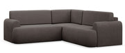 Ecksofa mit Schlaffunktion, Kaveo L-förmig, universell, brauner Plüsch