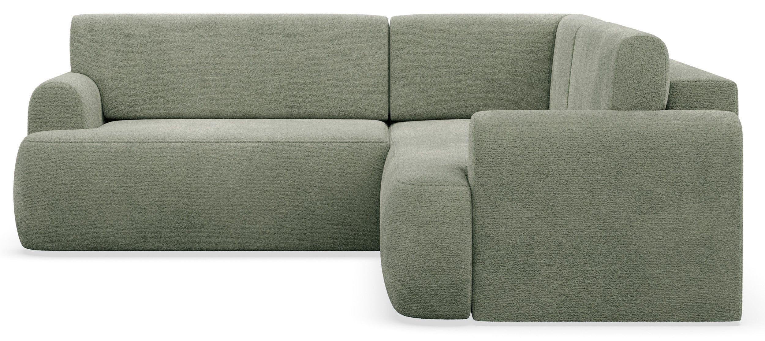 Ecksofa mit Schlaffunktion, Eckcouch Kaveo L-förmig, universell, Salbeigrün, Chenille