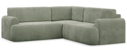 Ecksofa mit Schlaffunktion, Eckcouch Kaveo L-förmig, universell, Salbeigrün, Chenille