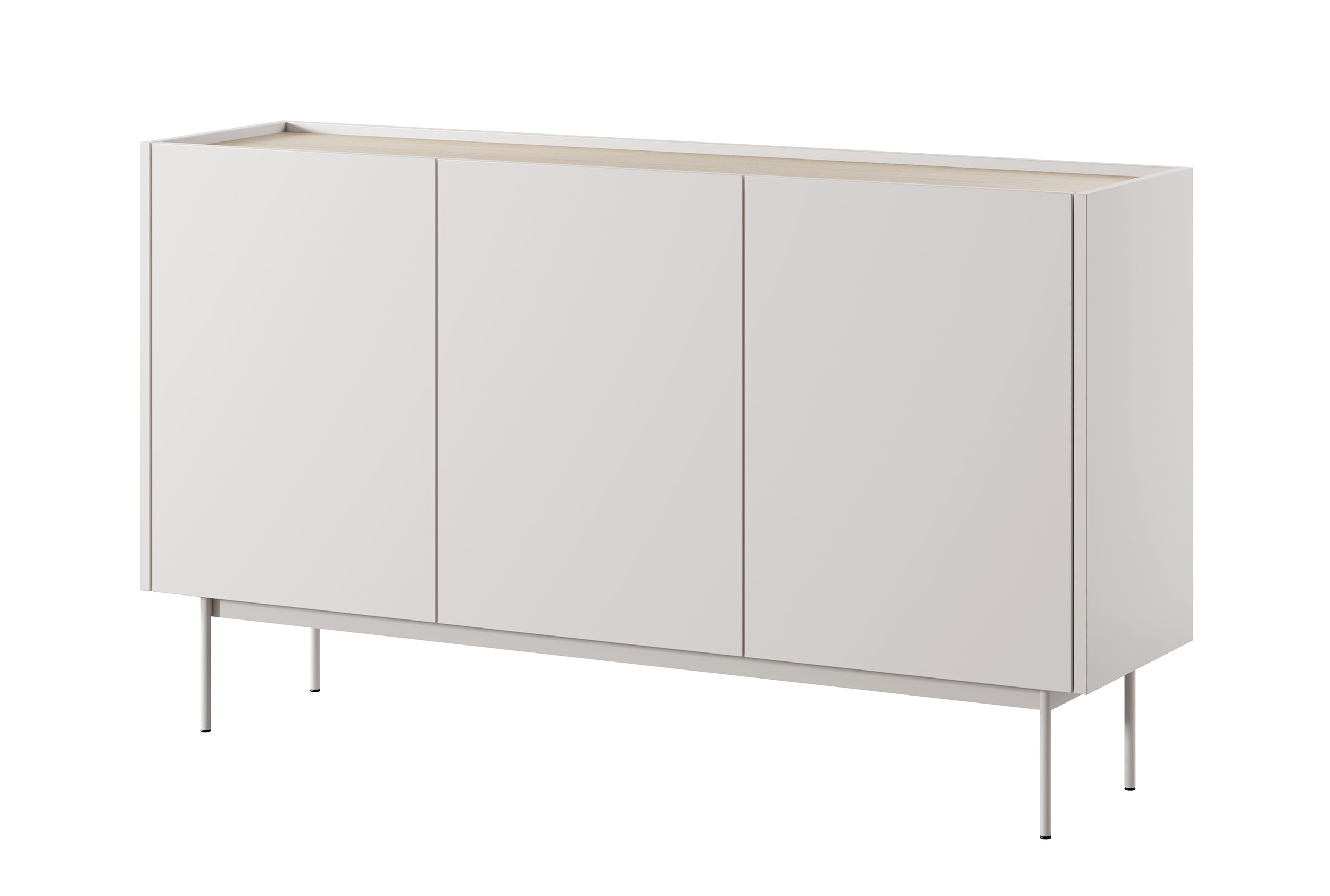 Drehtür-Kommode Color 144 cm Kaschmir / Eiche Linea