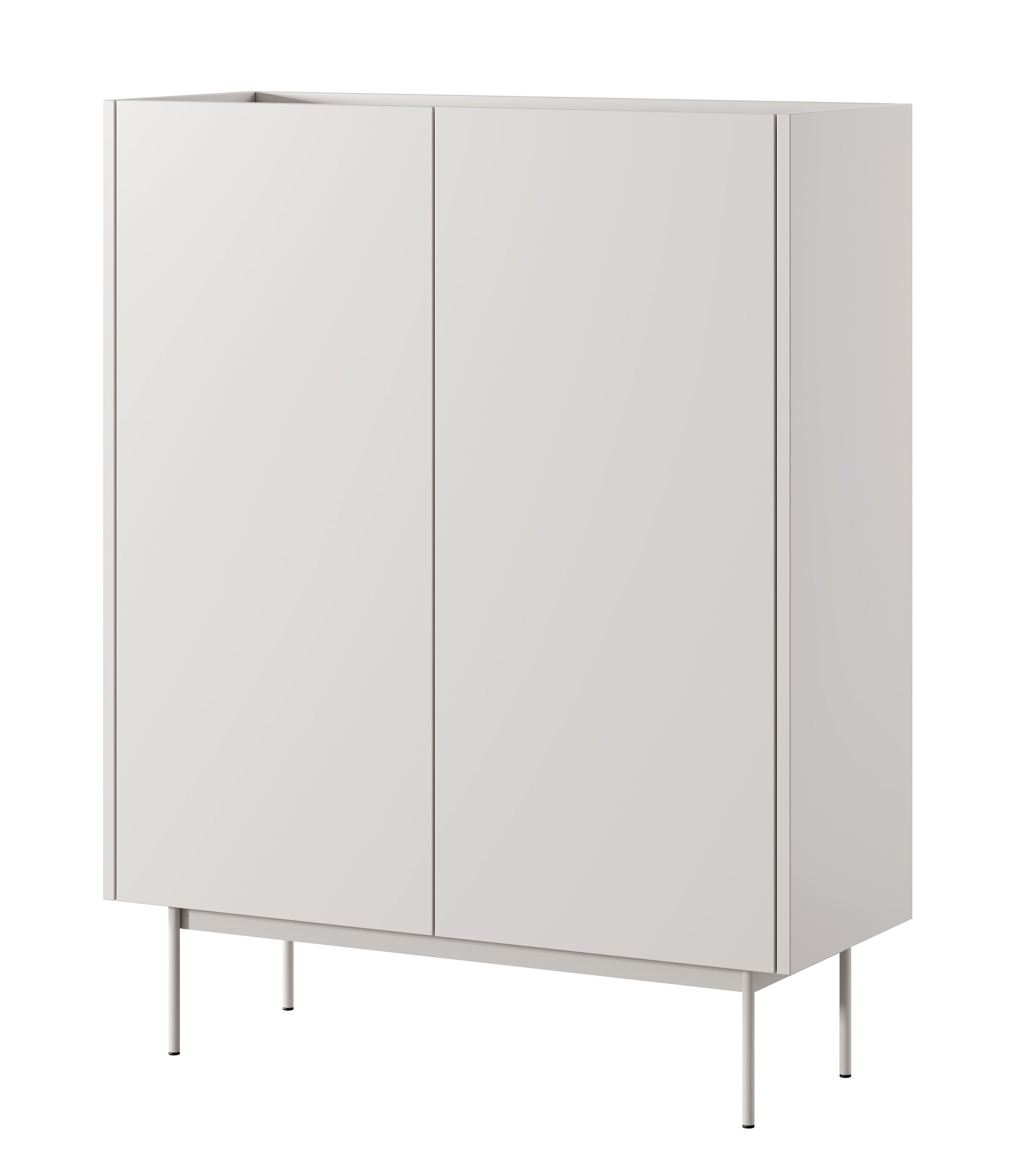 Hohe Kommode Color 97 cm, zweitürig, Kaschmir / Eiche Linea