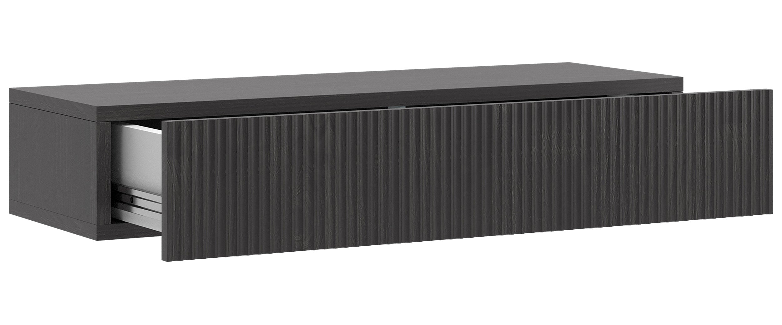 Hängende Nolie-Konsole mit Schublade 90 cm Portland Esche Schwarz