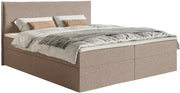 Kontinentalbett 180x200 cm Softie mit Stauraum und Topper, dunkelbeige Chenille