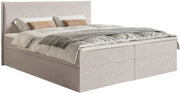 Kontinentales Bett 180x200 cm Softie mit Stauraum und Topper, beige Chenille