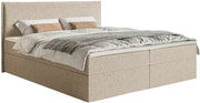 Kontinentalbett 140x200 cm Softie mit Stauraum und Topper, hellbeiger Chenille