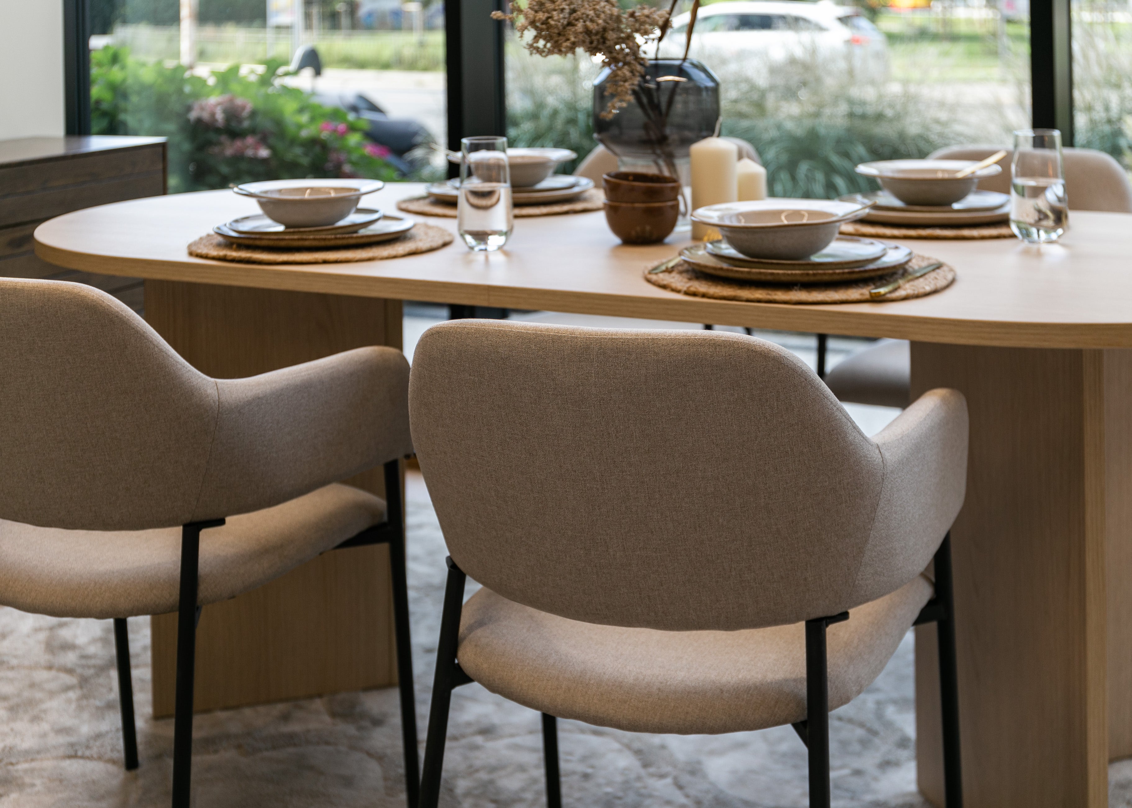 Bezogenes Stuhl mit Armlehnen Azhai beige