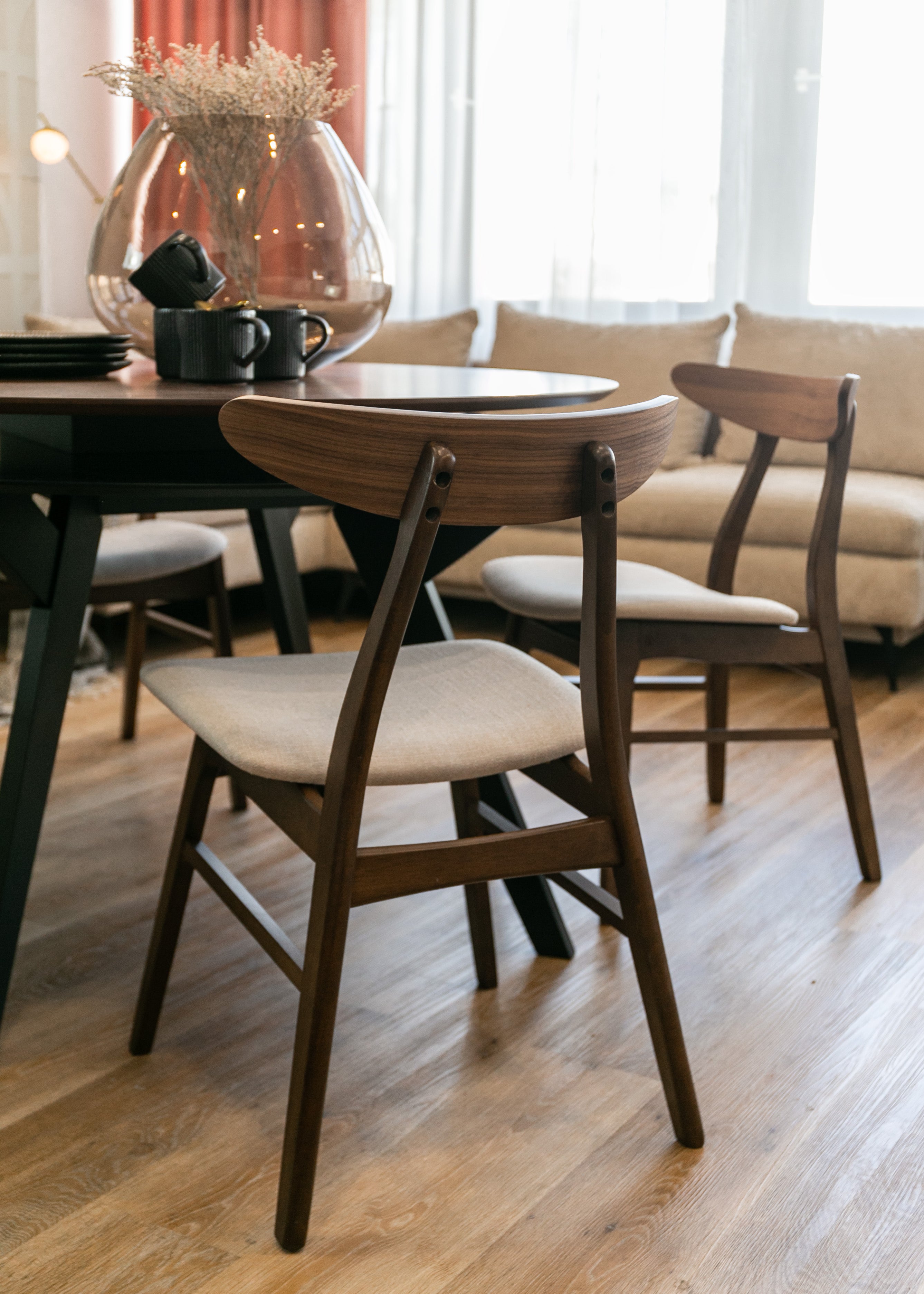 Holzstuhl Gooddly Nussbaum/Beige