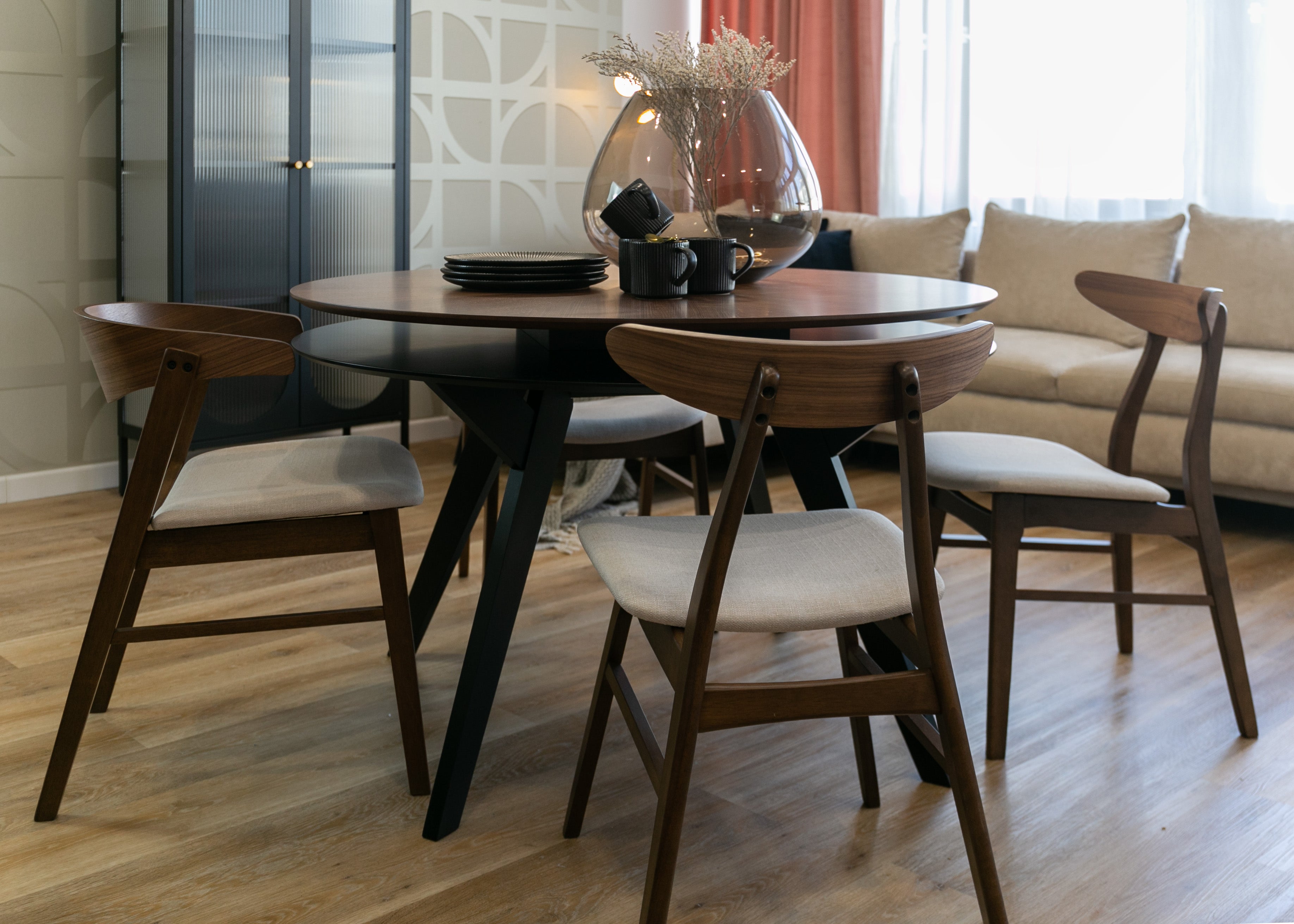 Holzstuhl Gooddly Nussbaum/Beige