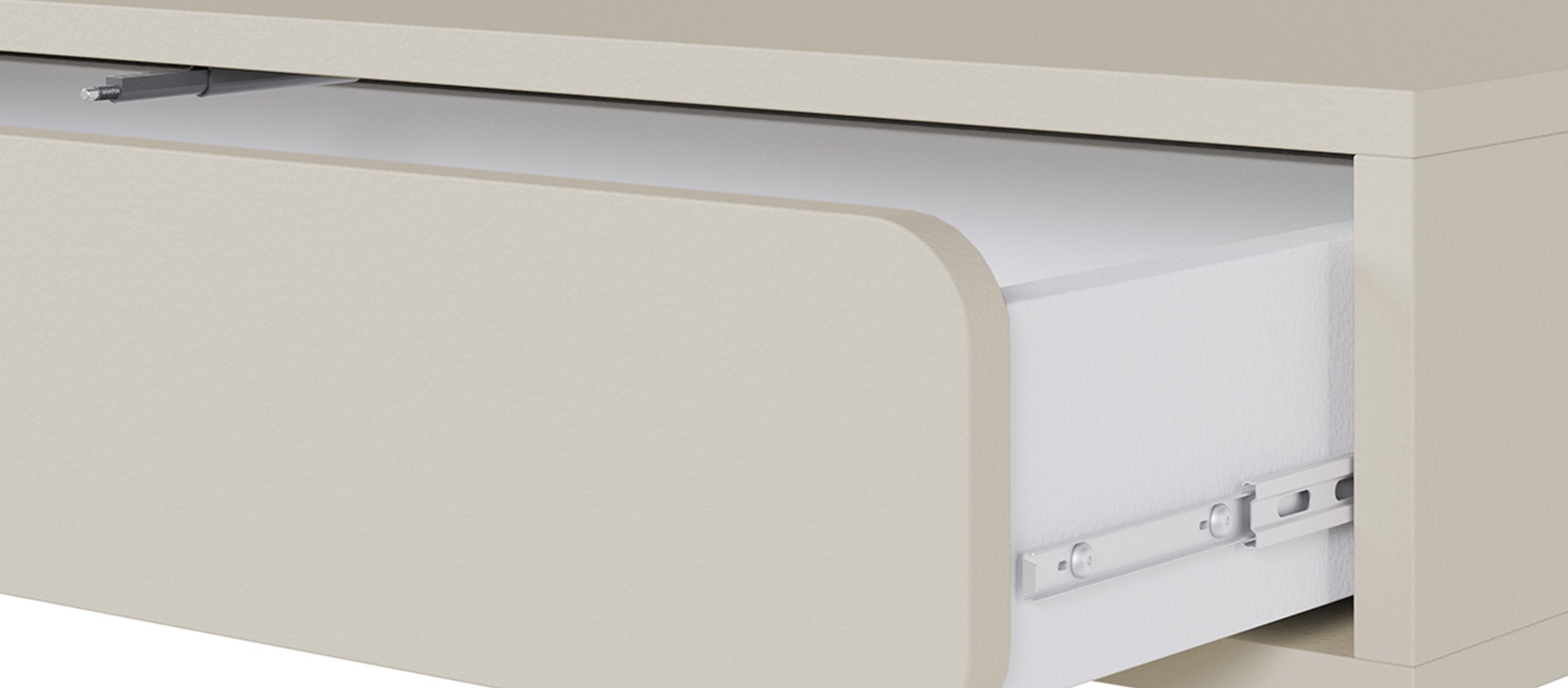 Hängende Konsole Wuwu mit einer Schublade, 90 cm, grau-beige