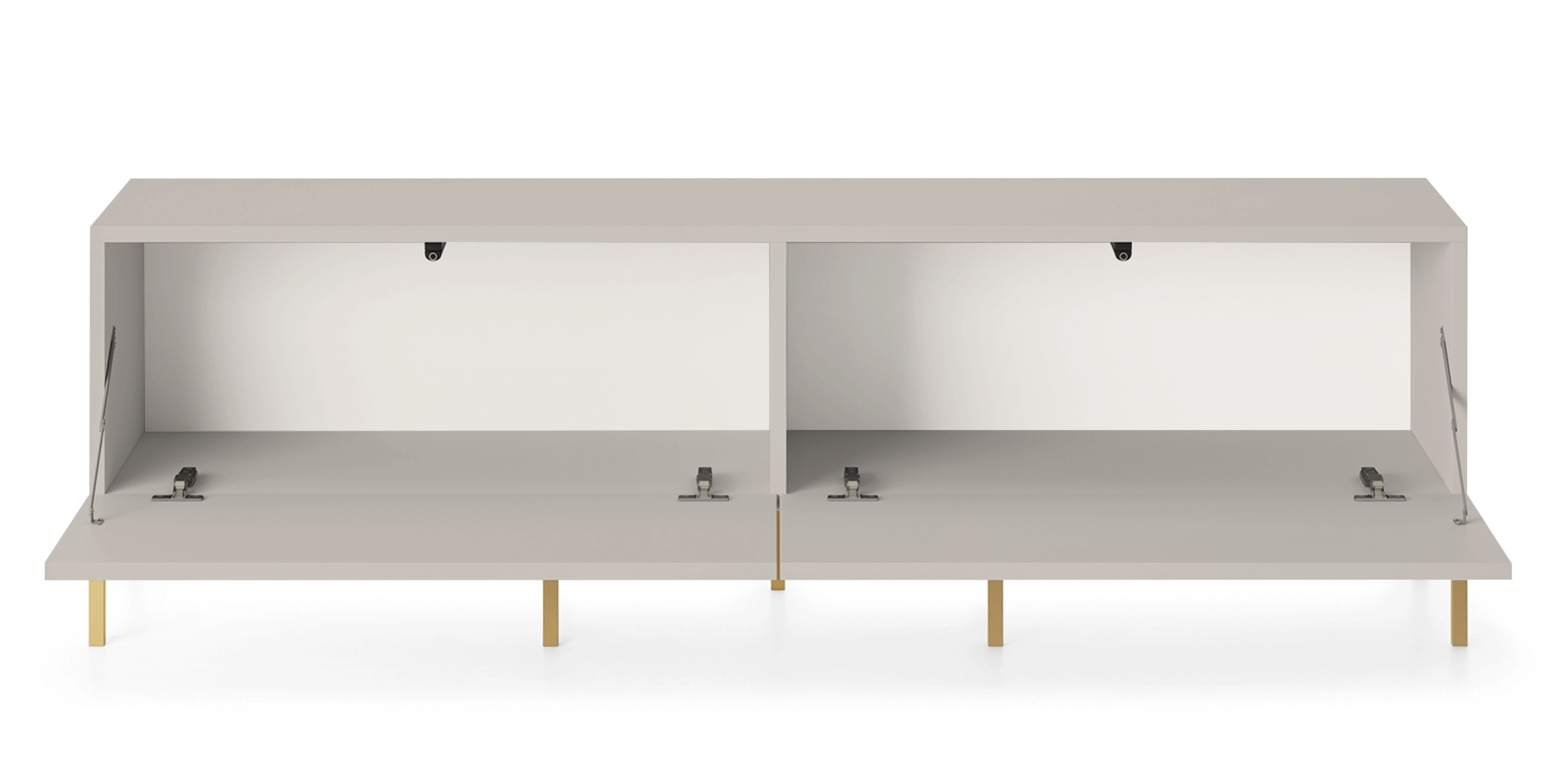 TV-Schrank Lammelo 175 cm grau-beige mit goldenen Beinen