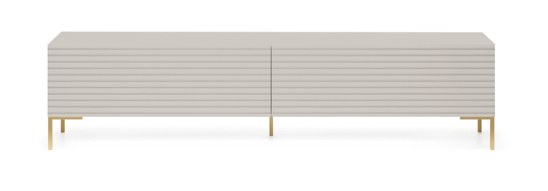 TV-Schrank Lammelo 175 cm grau-beige mit goldenen Beinen