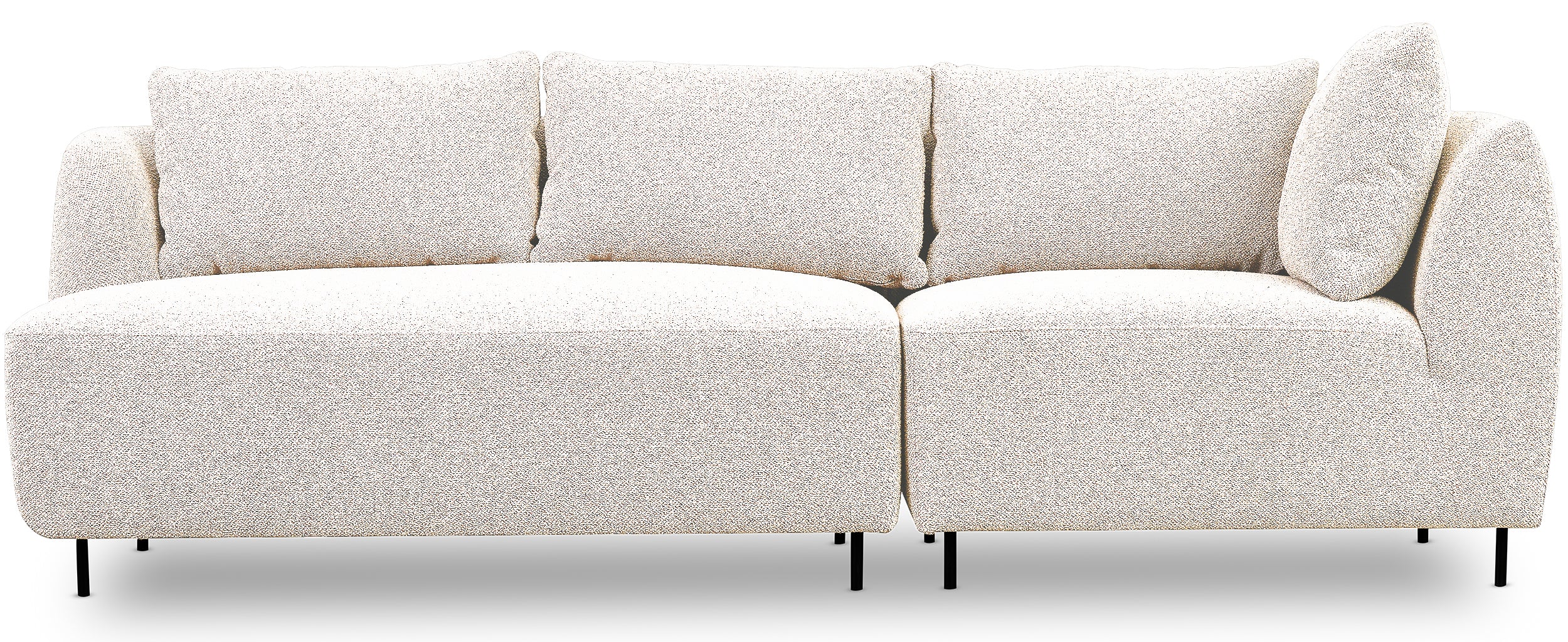 Modulares Sofa Lanomi in weißem Bouclé