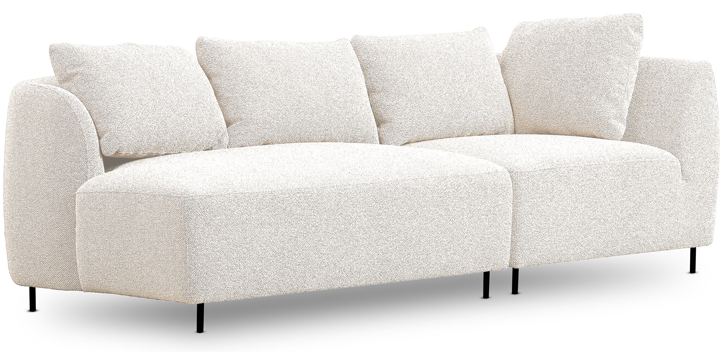 Modulares Sofa Lanomi in weißem Bouclé