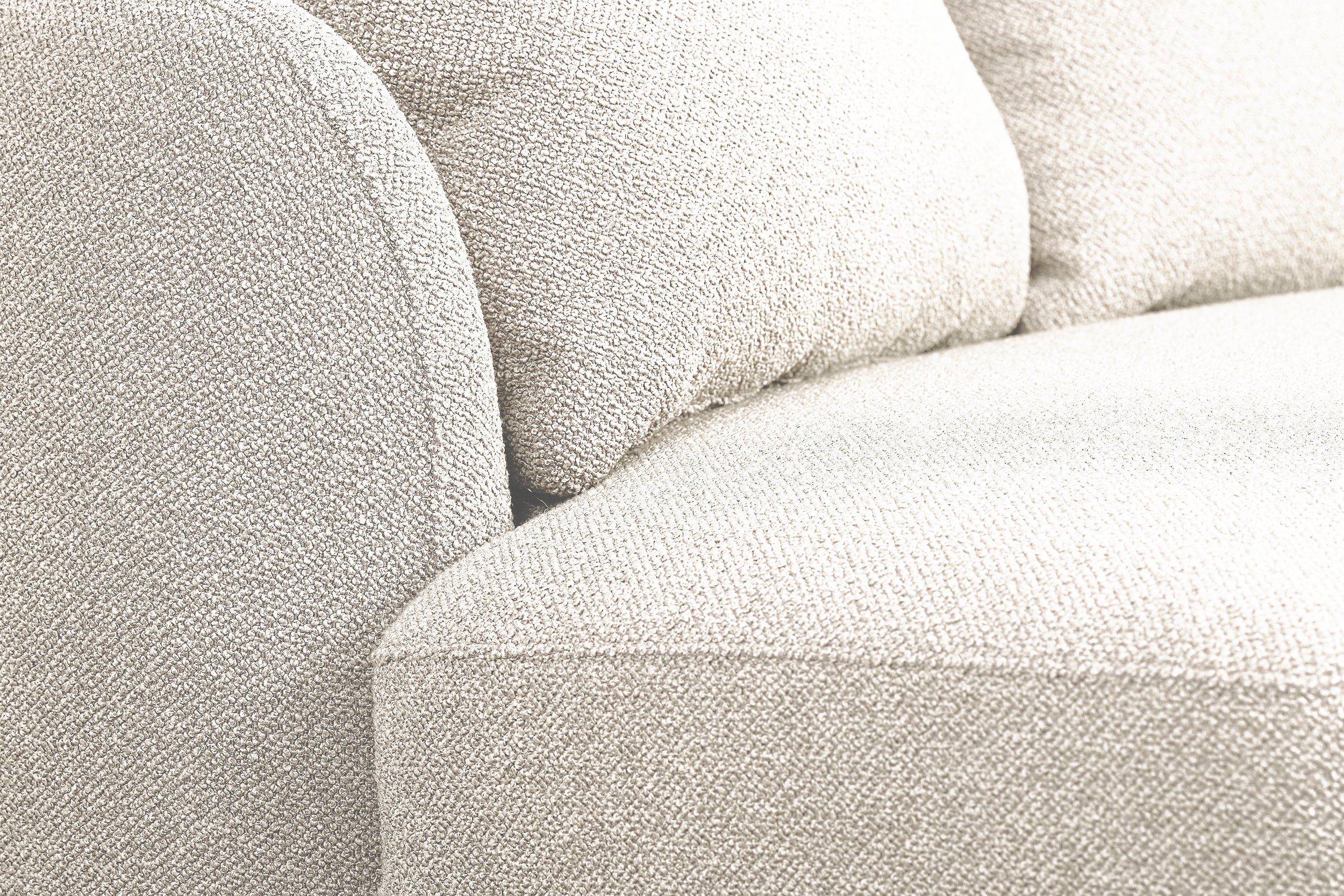 Modulares Ecksofa Lanomi U-förmig, rechtsseitig, weißes Bouclé