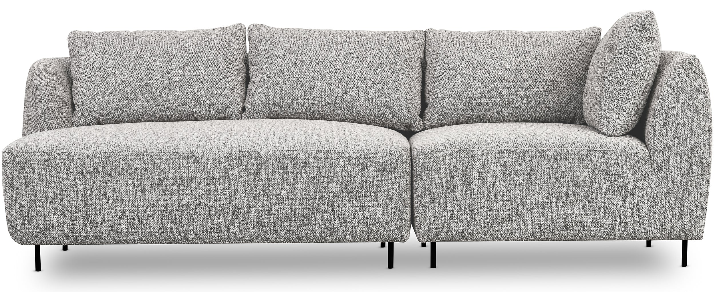 Modulares Sofa Lanomi in hellgrauem Bouclé